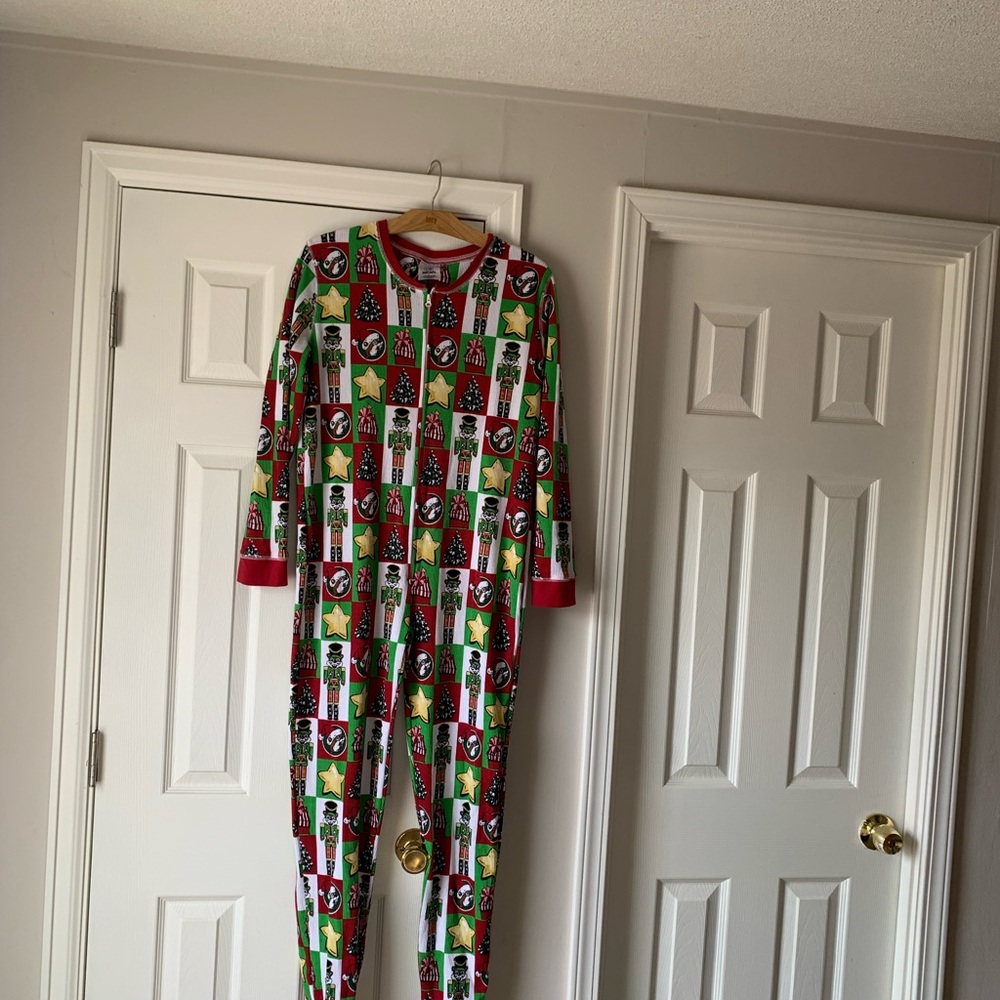 Men's Festive Red and Green Onesie